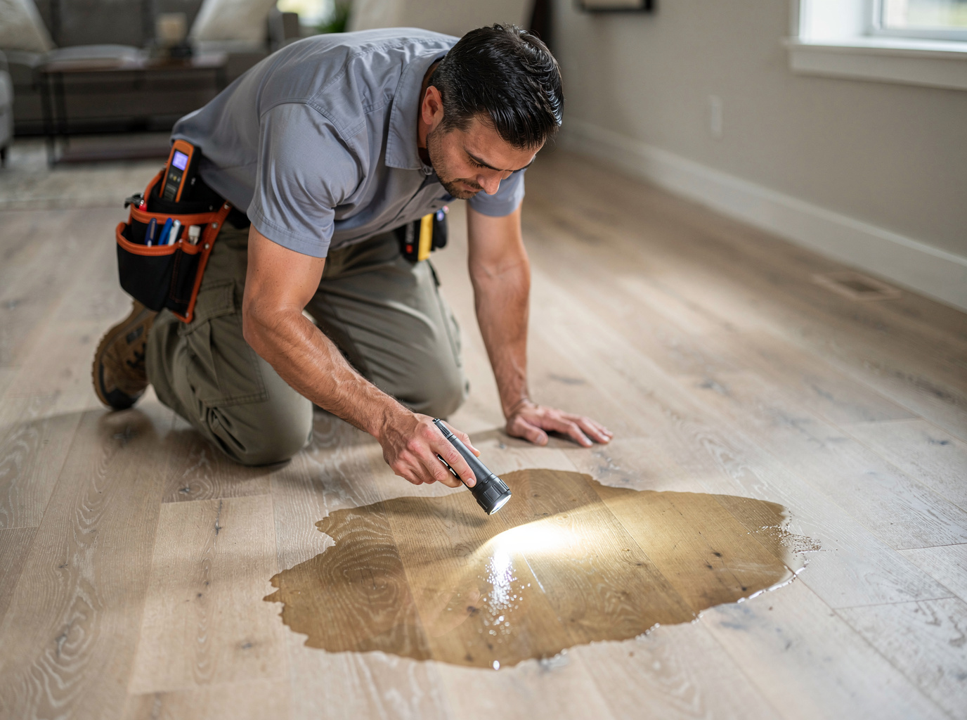 Wet Spot on Floor with No Visible Leak in Dallas 75229, TX
